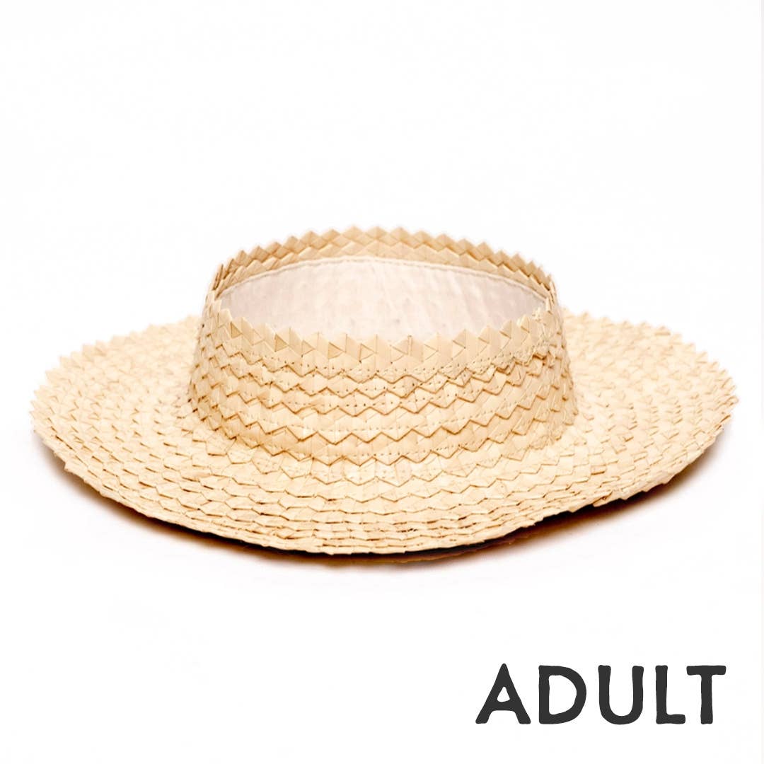 Bali Harvest - Venta al por mayor Sombrero de paja - Unisex - Sombrero de paja sin copa Papale Boater para sol - Adulto marrón7