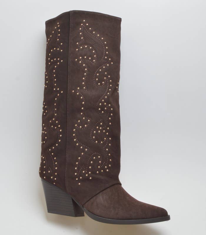 SWEET MAGIC SHOES & BAGS - Wholesale Cowboy Boots - Women's - FAUX LEATHER COWBOY BOOT WITH STUDS0