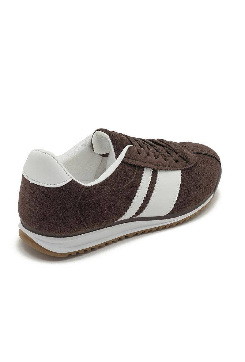 No Doubt Shoes - Wholesale Lifestyle Sneakers - Women's - ROUND TOE SIDE LINE STRIPPED DETAILED GUM SOLE SNEAKERS 19