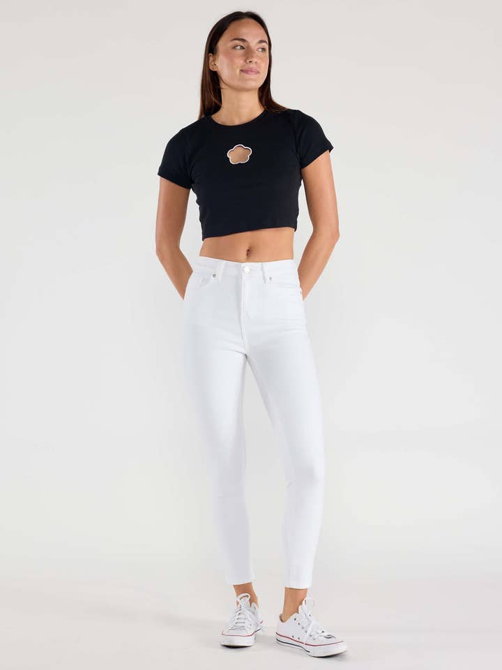 PRE PACK Vaqueros Pitillo Tobilleros de Tiro Alto Blancos EP3035 para venta al por mayor de ENJEAN