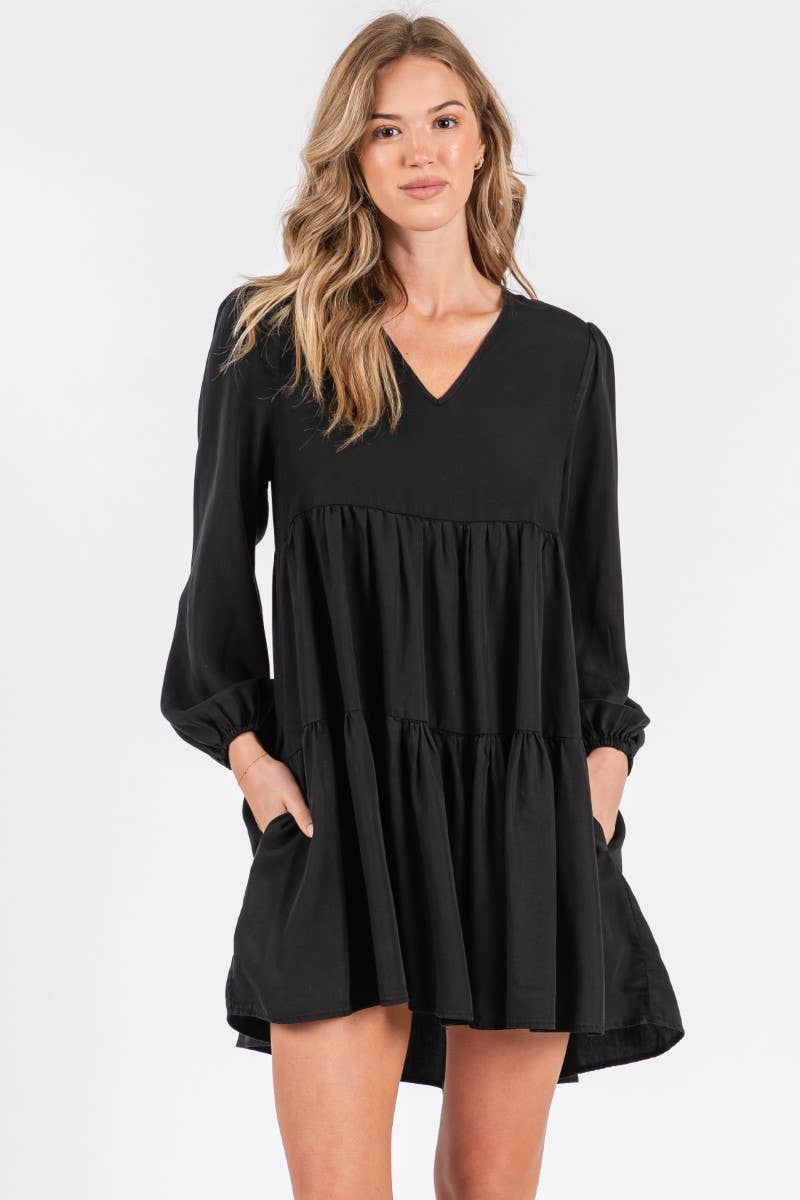 ZiA Apparel – wholesale Dress – Women's – Thin Denim Tiered Dress 2