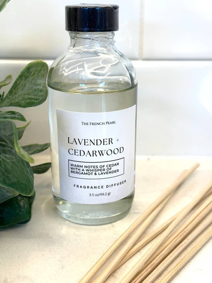 Lavender + Cedarwood Home Fragrance Reed Diffuser for wholesale by The French Pearl