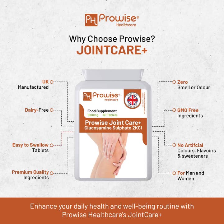 Prowise Healthcare - Wholesale Oral Supplement/Vitamin - Glucosamine Sulphate 2KCL 1500mg 60 Tablets I High Strength5