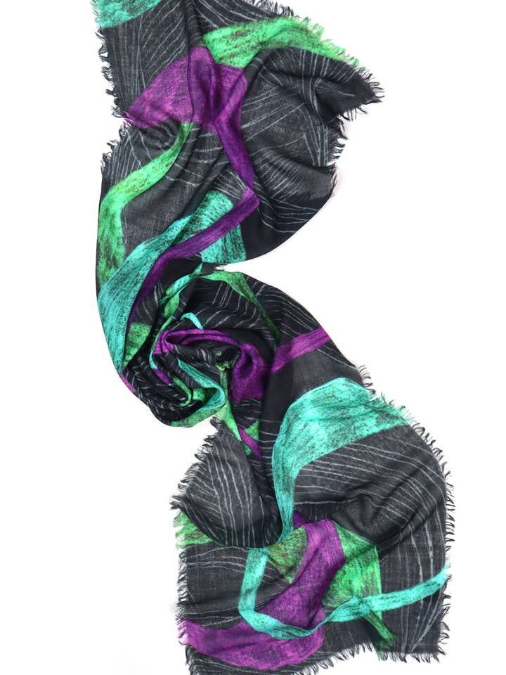 Cacheco/Lenço de lã Merino - Jannike - turquesa de inverno por atacado de SALTO