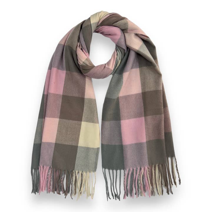 London Scarves - Wholesale Scarf - Women's - Classic colourful mini check scarf with tassels20