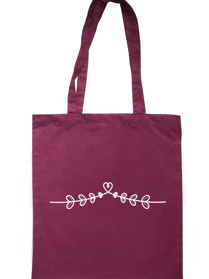 Hart knoop illustratie draagtas S1491 voor wholesale door Illustrated Identity