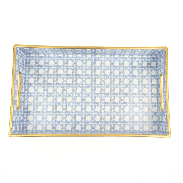 8 Oak Lane - Wholesale Decorative tray - Blue Cane Vanity Tray1