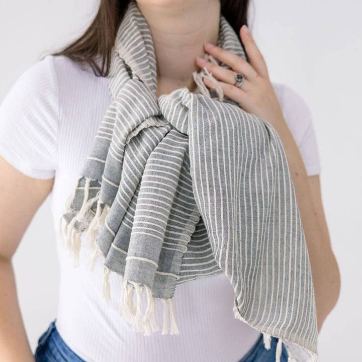 Chal de algodón etíope tejido a mano por Judith para venta al por mayor de Sabahar Europe