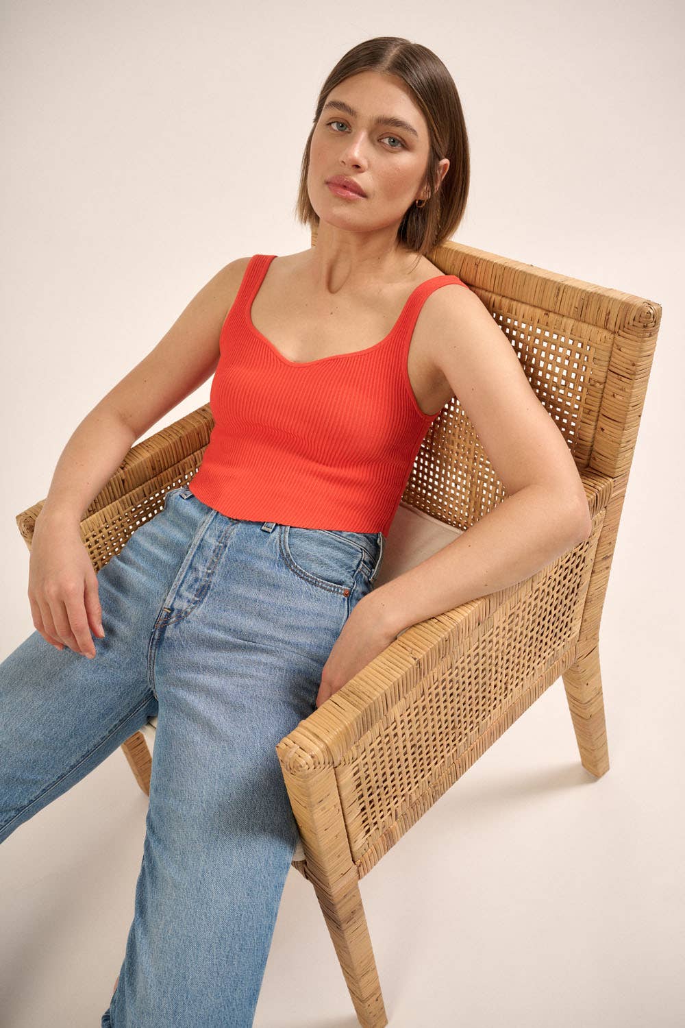 Promesa USA - Vendita all'ingrosso Canotta - Donna - Canotta con scollo rotondo in maglia a costine Shaper Fit8