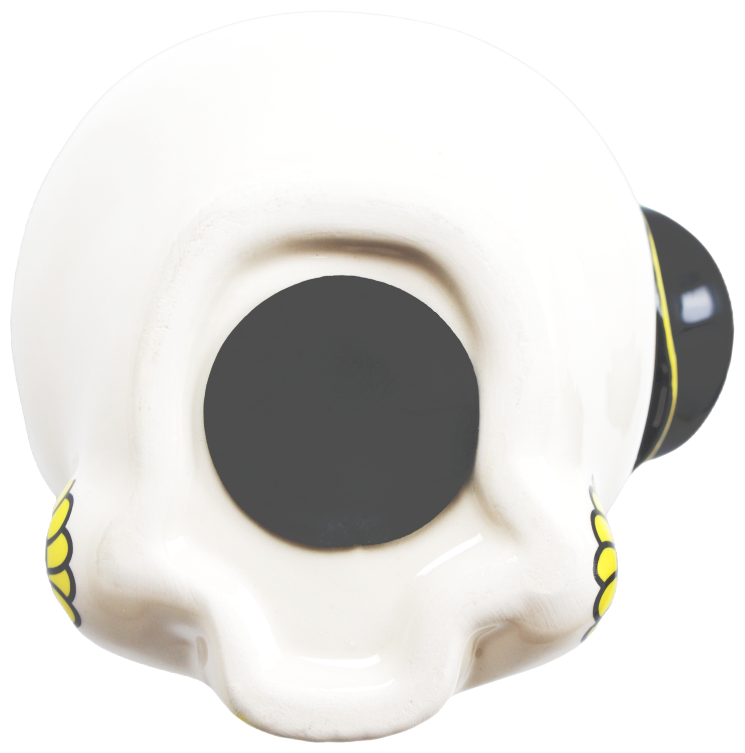 Square Deal Recordings & Supplies - Wholesale Money/Piggy Bank - Money Bank - Sourpuss  - Ceramic Sugar Skull With Top Hat 5"3