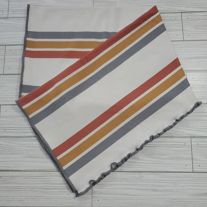 Ivory Retro Stripe Hair Towel for wholesale by The Nut 'n Bubs