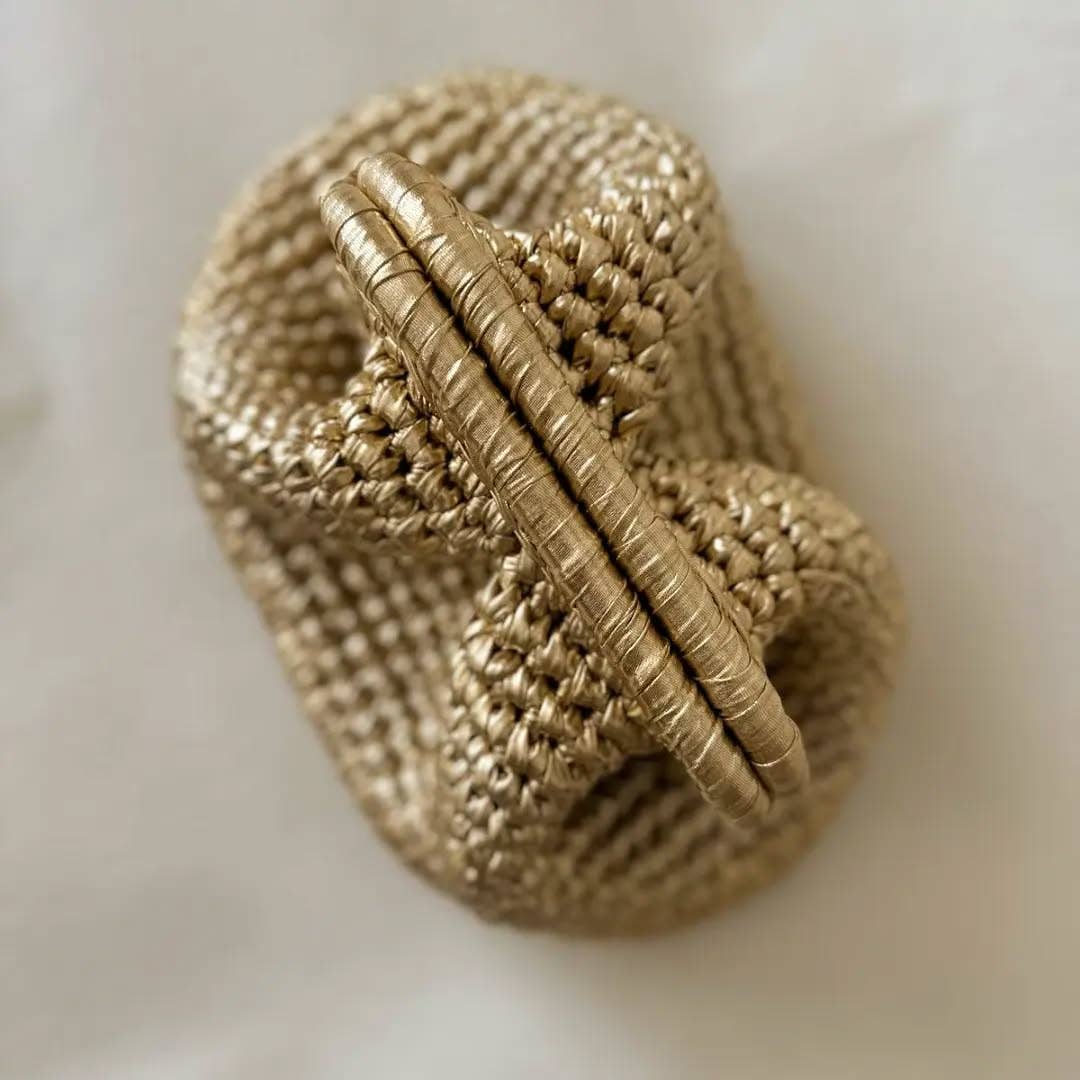 CHQEL - Wholesale Clutch Bag - Women's - CHQEL Gold Metal Clutch Bag Women Handmade Crochet Purse 5