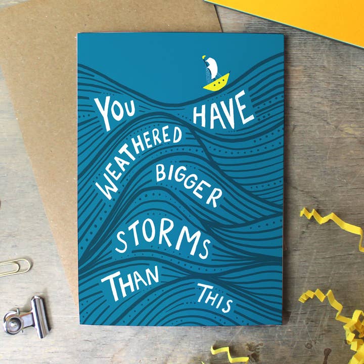 Stormy Sea Sympathy Card for wholesale by martha and hepsie ltd