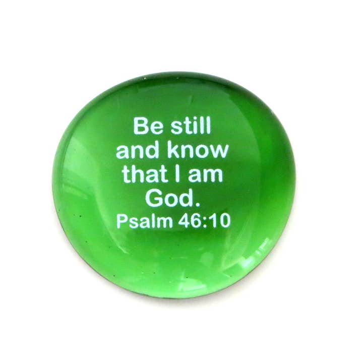 Lifeforce Glass, Inc. - Wholesale Keepsake Coin/Token - Scripture Glass Stone: Be still and know that.. Psalm 46:103