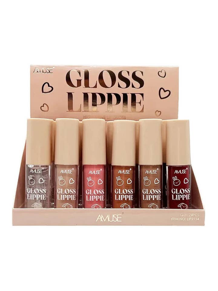 Amuse LIP2154 Gloss Lippie Nude High Shine Lip Gloss - 24 for wholesale by PINEAPPLE Beauty