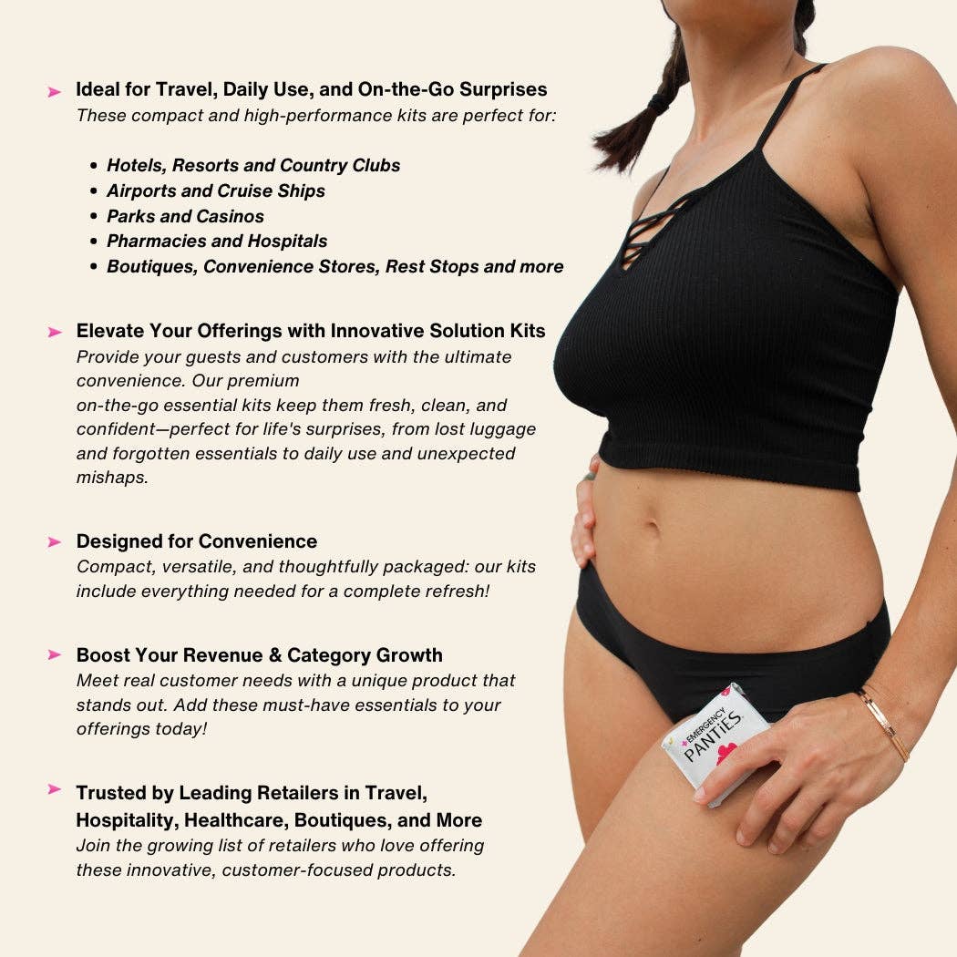 Panty Fresh - Wholesale Period Underwear - Women's - Women’s On-the-Go Essentials Spare Underwear Kit Plus Size6