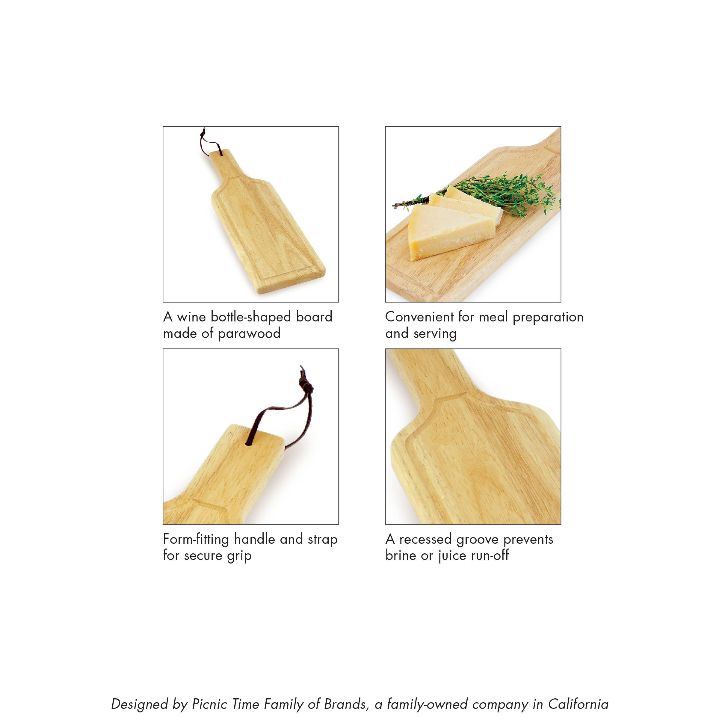 Picnic Time Family of Brands - Wholesale Cutting Board - Botella Cheese Cutting Board & Serving Tray3