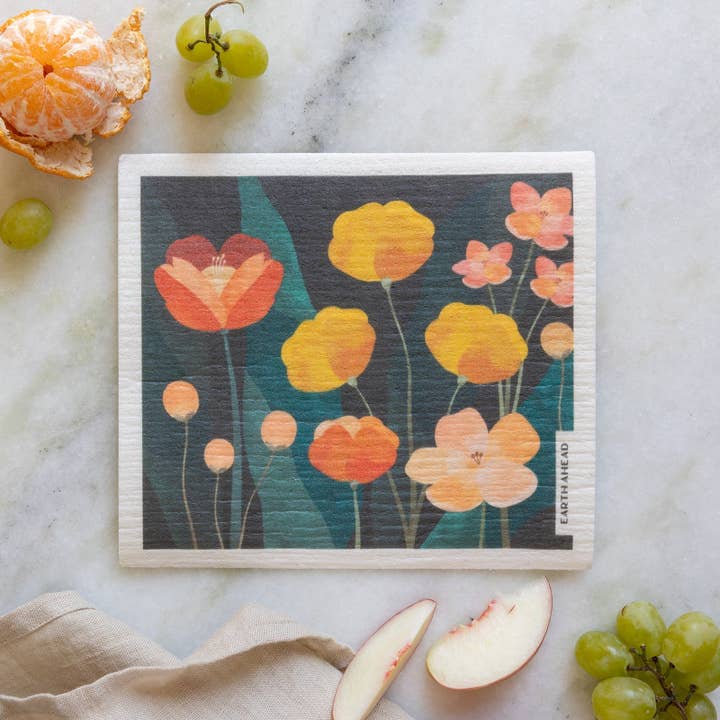 Earth Ahead - Wholesale Dishcloth - Swedish Dishcloth - Poppy Fields