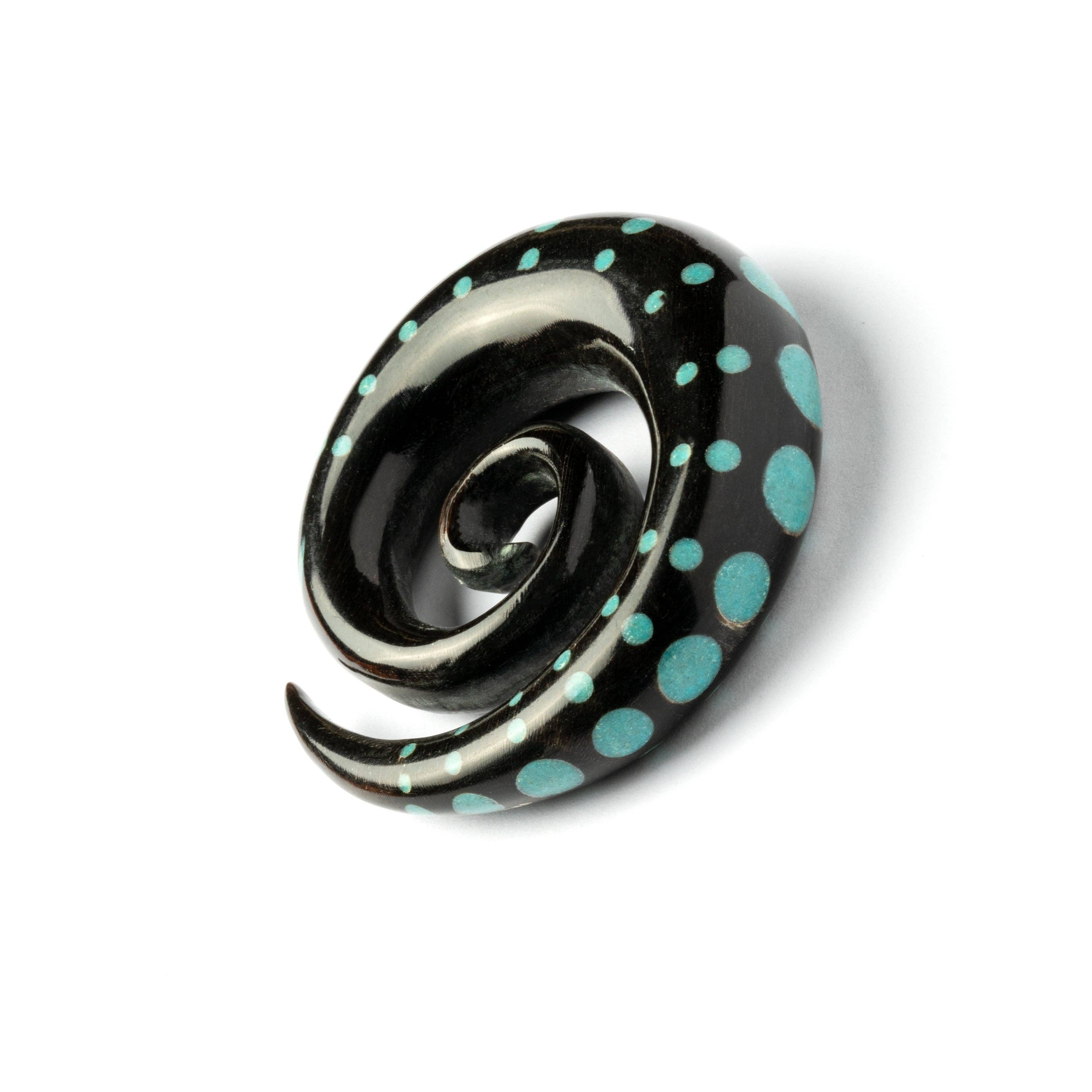 Tribu - Wholesale Gauge/plug earrings - Dotted Spiral Gauges with Stone Inlay9