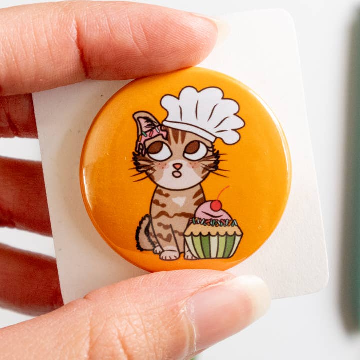 Épinglette Baker Cat pour la vente par Purrfect Little Art