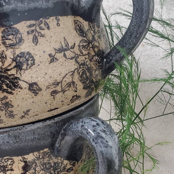 Turtle Hollow Pottery - Wholesale Bowl - Rose Garden Soup Bowl in Winter Storm1