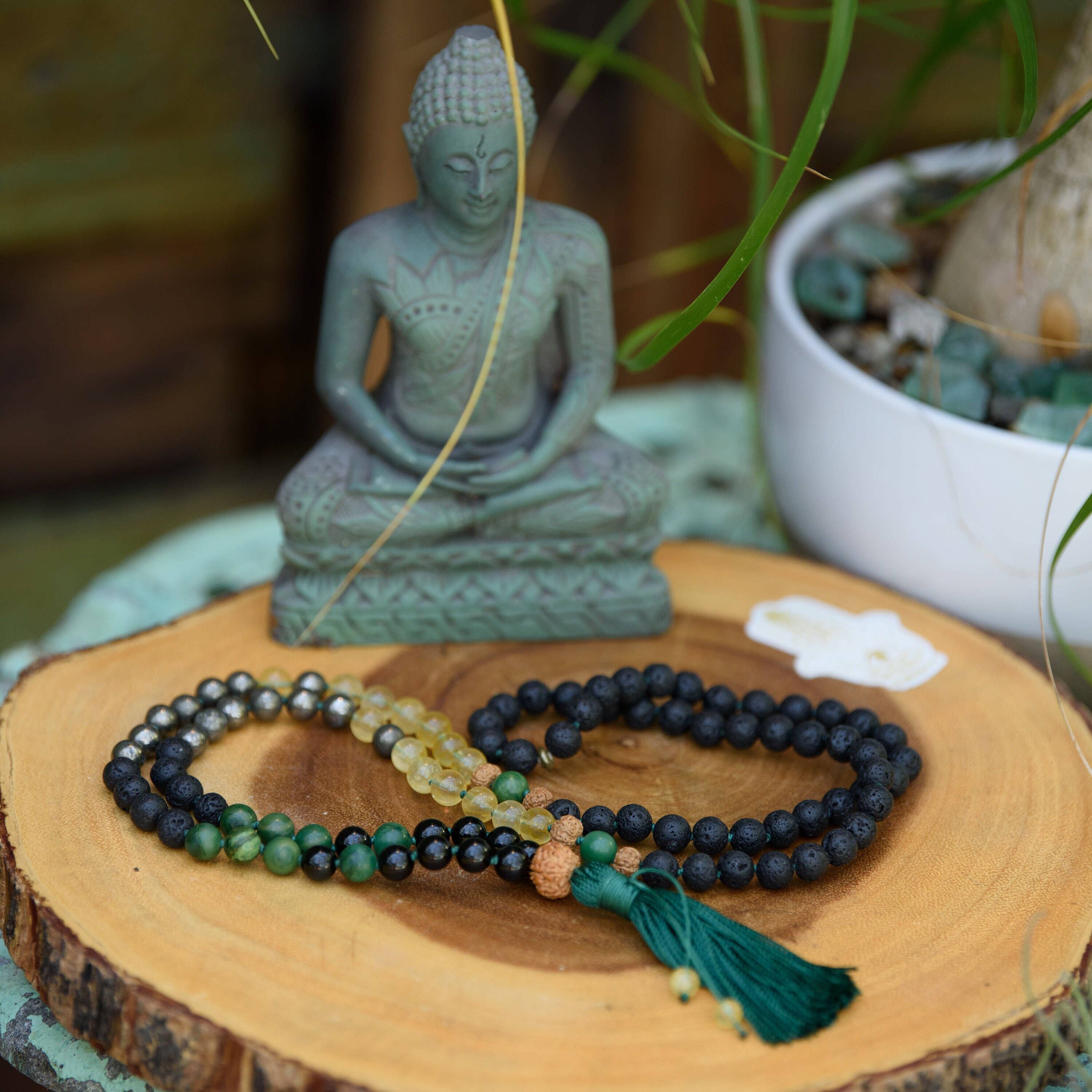 Samadhi Mala Beads - Wholesale Prayer Beads Necklace - Mala For Abundance, 108 Buddhist Prayer Beads0