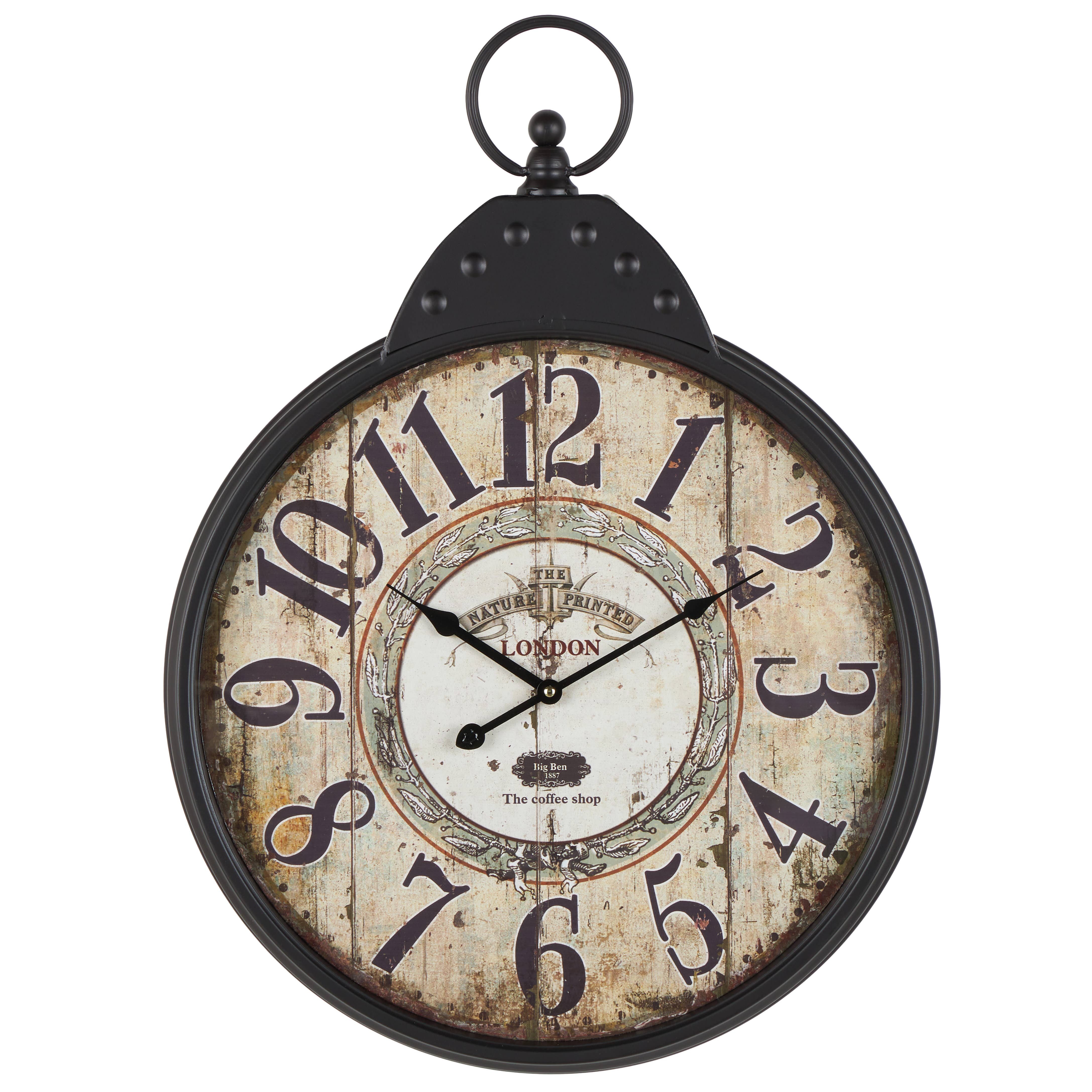 Import Corner - Wholesale Wall Clock - A-92217: METAL WALL CLOCK 20"W, 28"H1