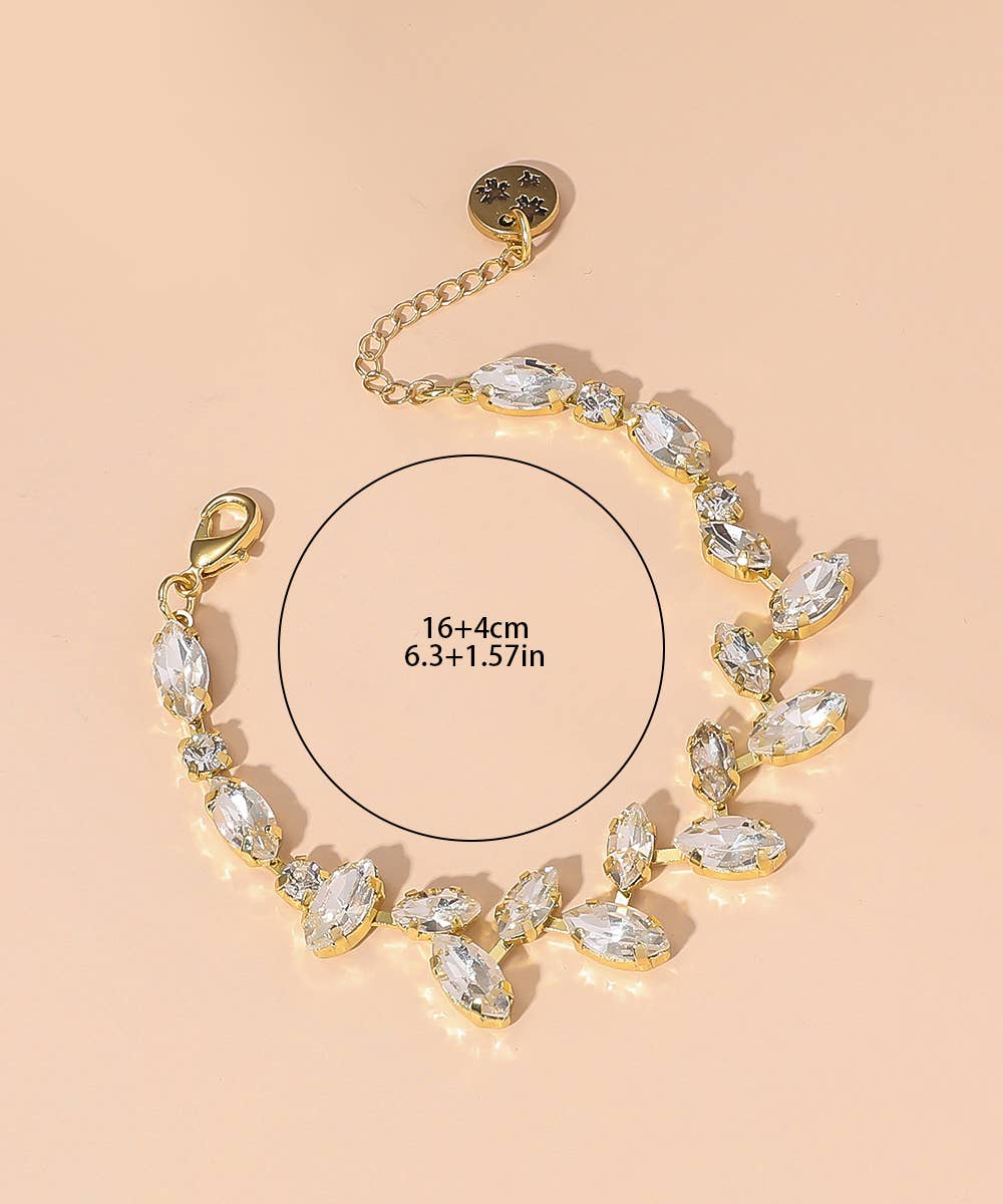 Blossom bijoux – wholesale Länkar och kedjearmband – Blomstersmycke armband med strass 25AHBR0048