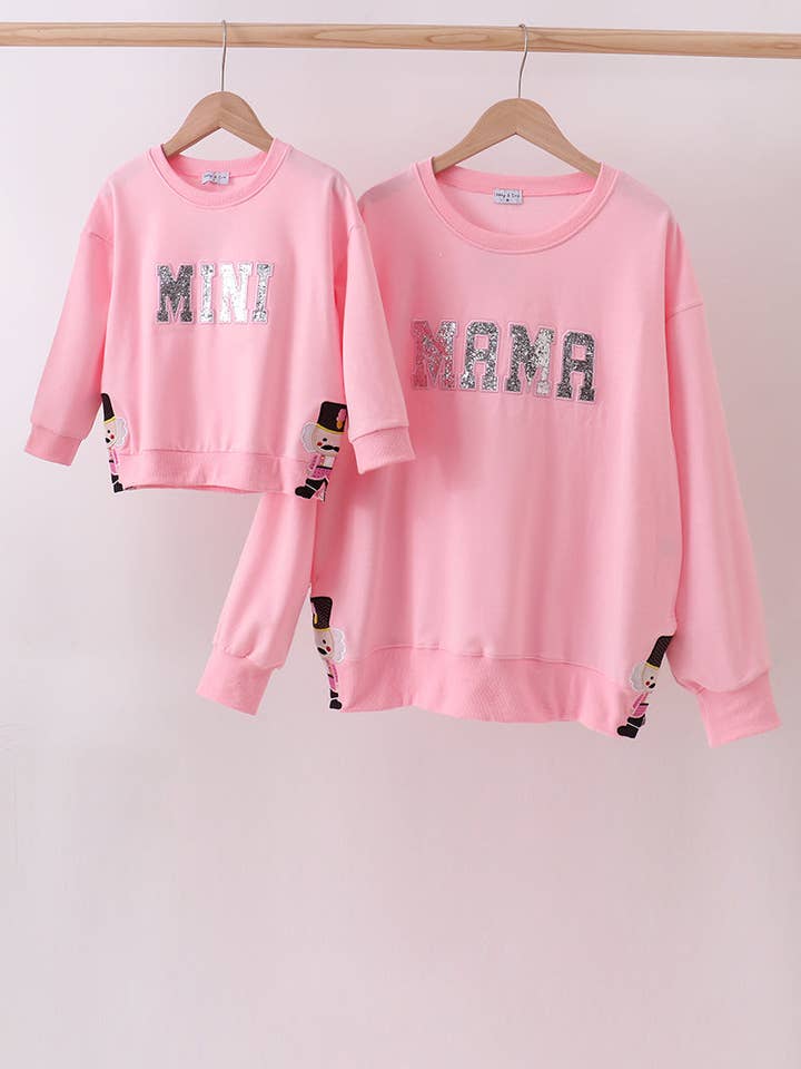 Top mamá y yo con purpurina rosa MAMA para venta al por mayor de Mom & Co.