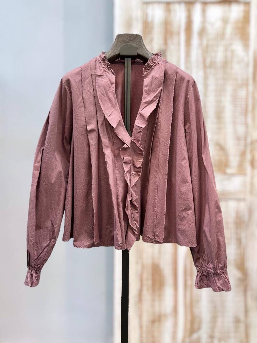 SWEET MAGIC MODA Y COMPLEMENTOS - Wholesale Blouse - Women's - LONG-SLEEVE BLOUSE WITH RUFFLES AND MAO COLLAR4