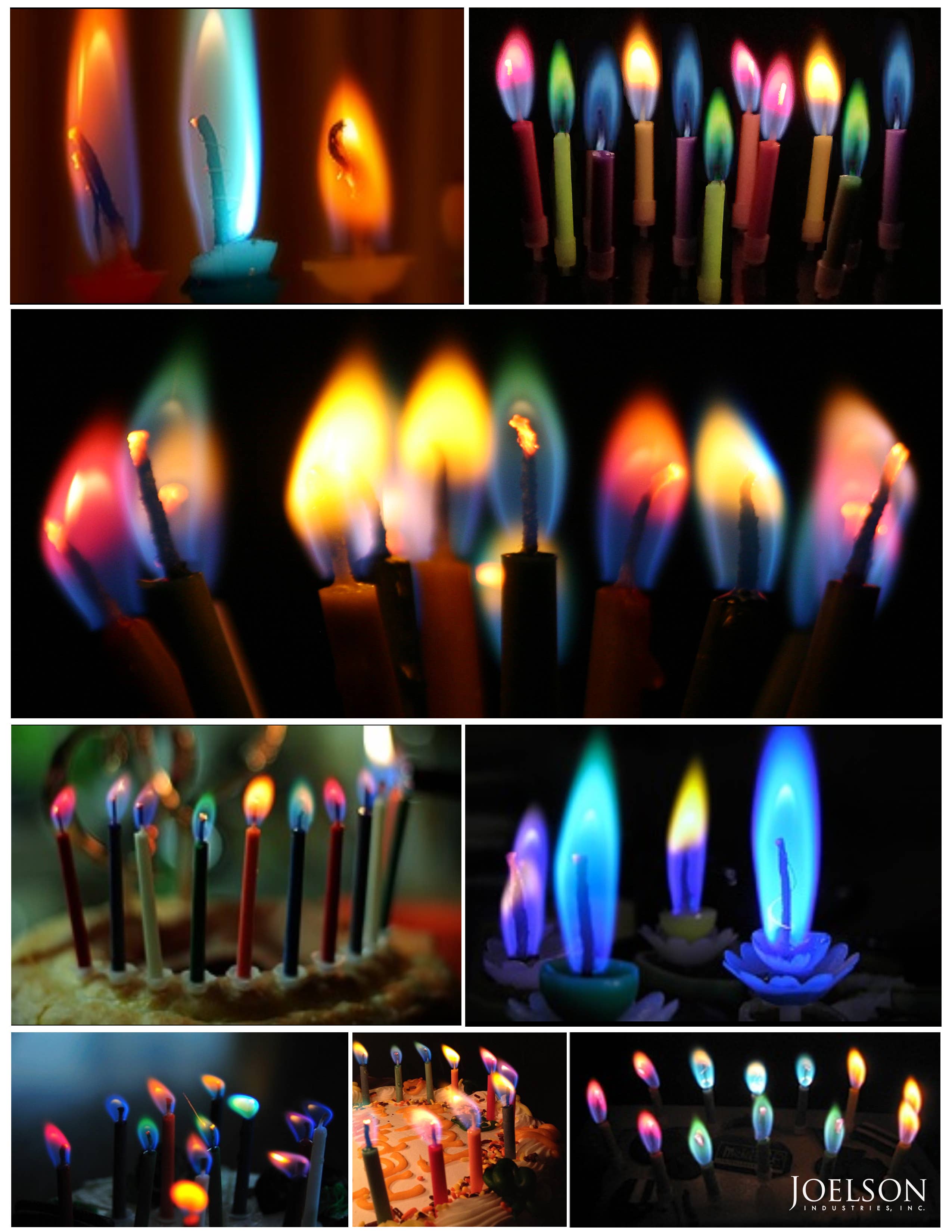 JII - Wholesale Cake Candle - Colorflame Birthday Candles in 26 Piece Counter Display30