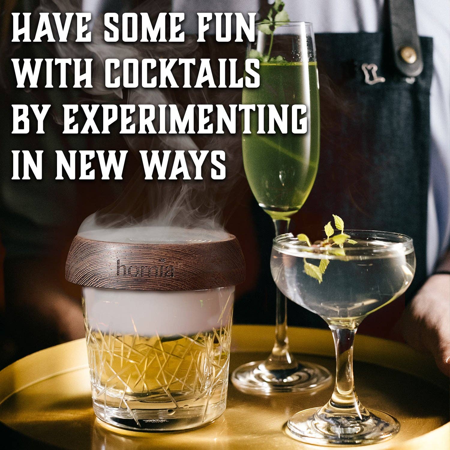 homia - Wholesale Bar Tool - Bamboo Stand Bartender Kit with Whiskey Smoker - 13 pcs10