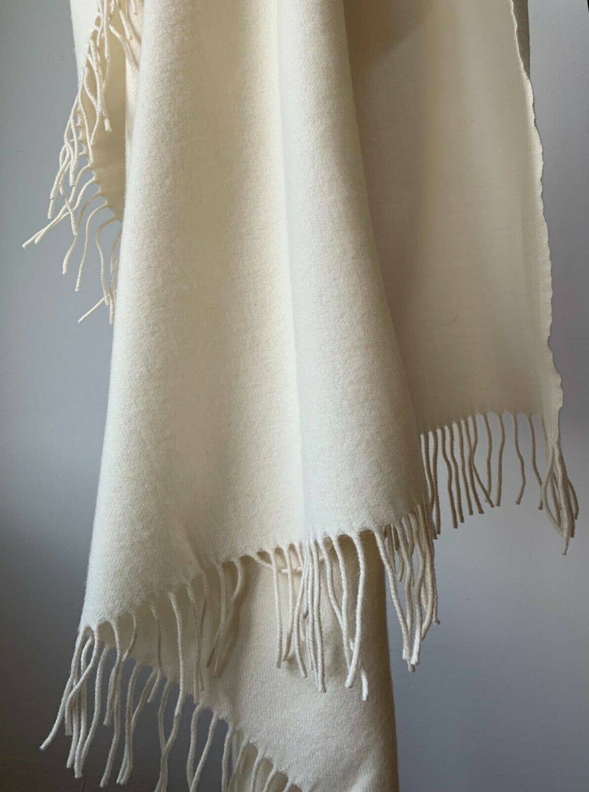 WoolOnly - Vendita all'ingrosso Plaid - Plaid super leggero in 100% lana di agnello (130x180/200 cm) Off White morbido3