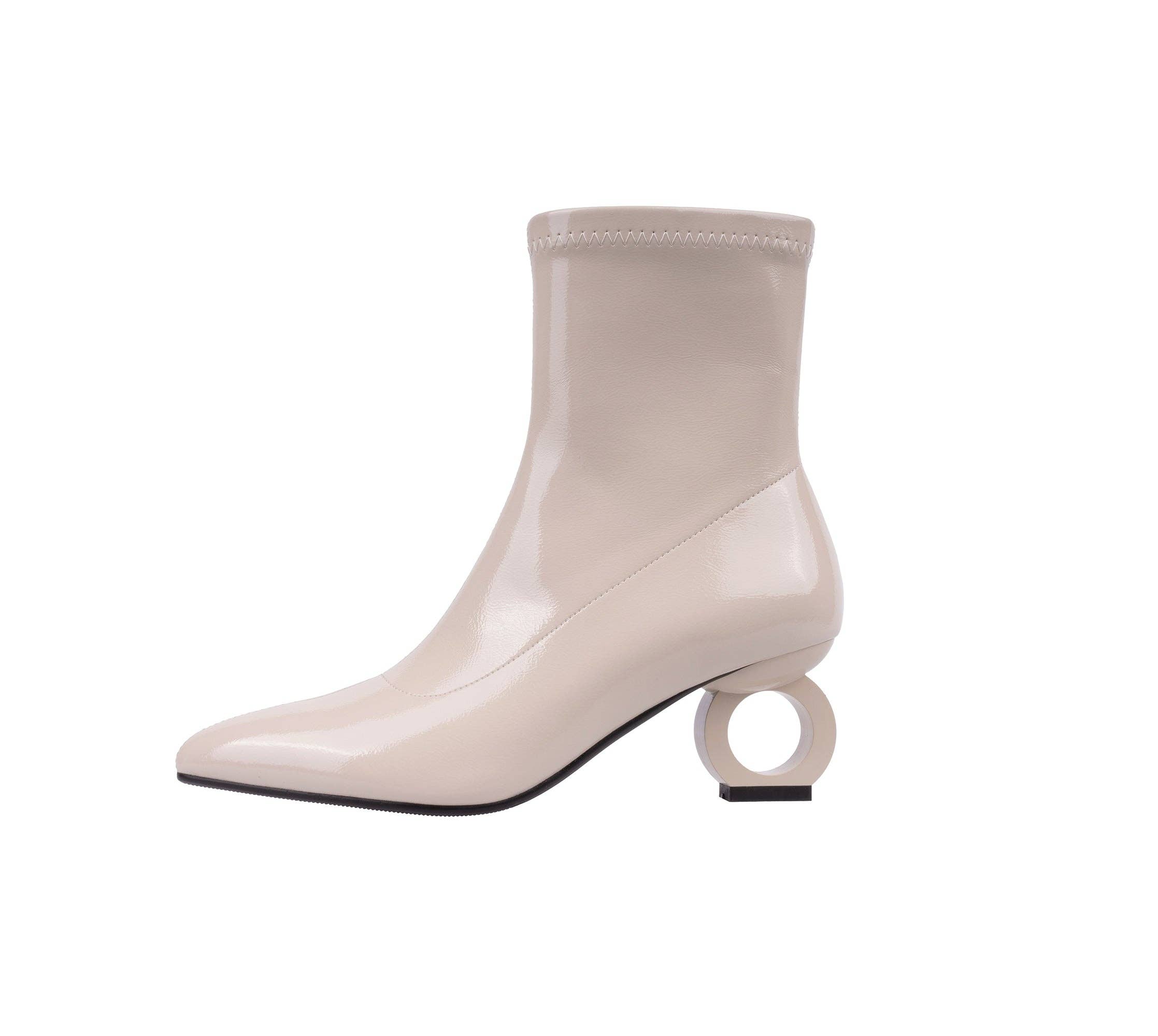 LADY COUTURE – Botins - Mulher por atacado – Botinha de salto metálico com círculo metálico Ninety Union GREECE5