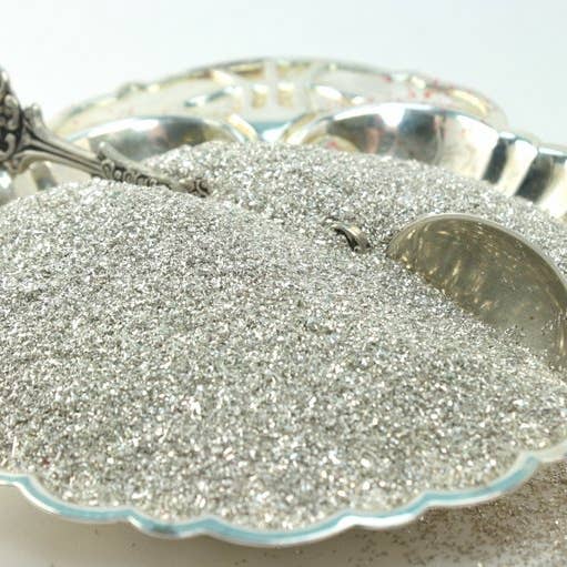 Silver - German Glass Glitter - Fine 90 Grit - Bulk Bags for wholesale on Faire