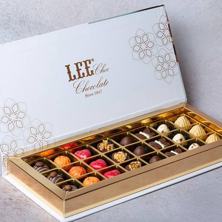 An All-White Chocolate Gift Box with Assorted Hand Crafted Chocolate 220g - Premium Food Gift for Kids, Women and Men - Birthday, Thank Giving, Christmas, New Year for wholesale by Passion Products Hub