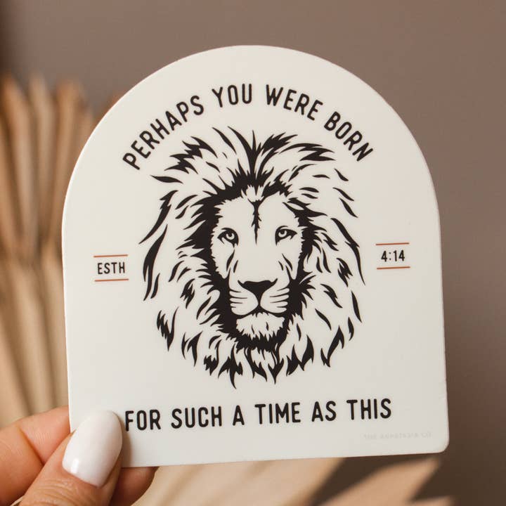 For Such a Time as This Esther Lion Sticker - Ivory for wholesale by The Anastasia Co