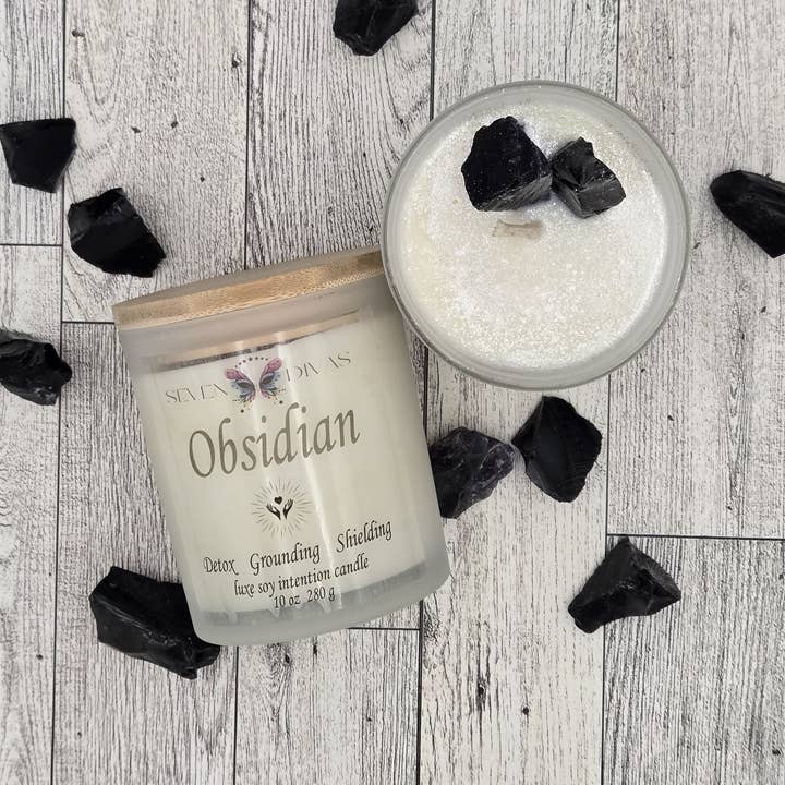 Candela d'Intenzione di Cristallo di Ossidiana per la vendita all'ingrosso da parte di Seven Divas