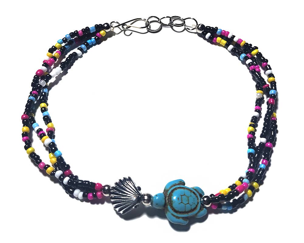 Pichincha - Wholesale Anklet - Sea Turtle Shell Beaded Multi Strand Anklet9
