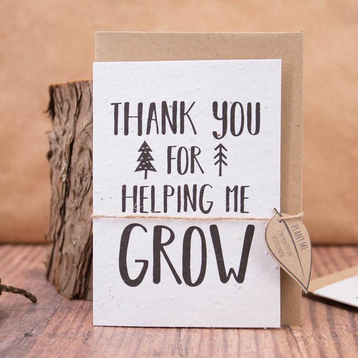 Tak fordi du hjalp mig med at vokse, frøet papirkort for engroshandel hos Katy and the Bear