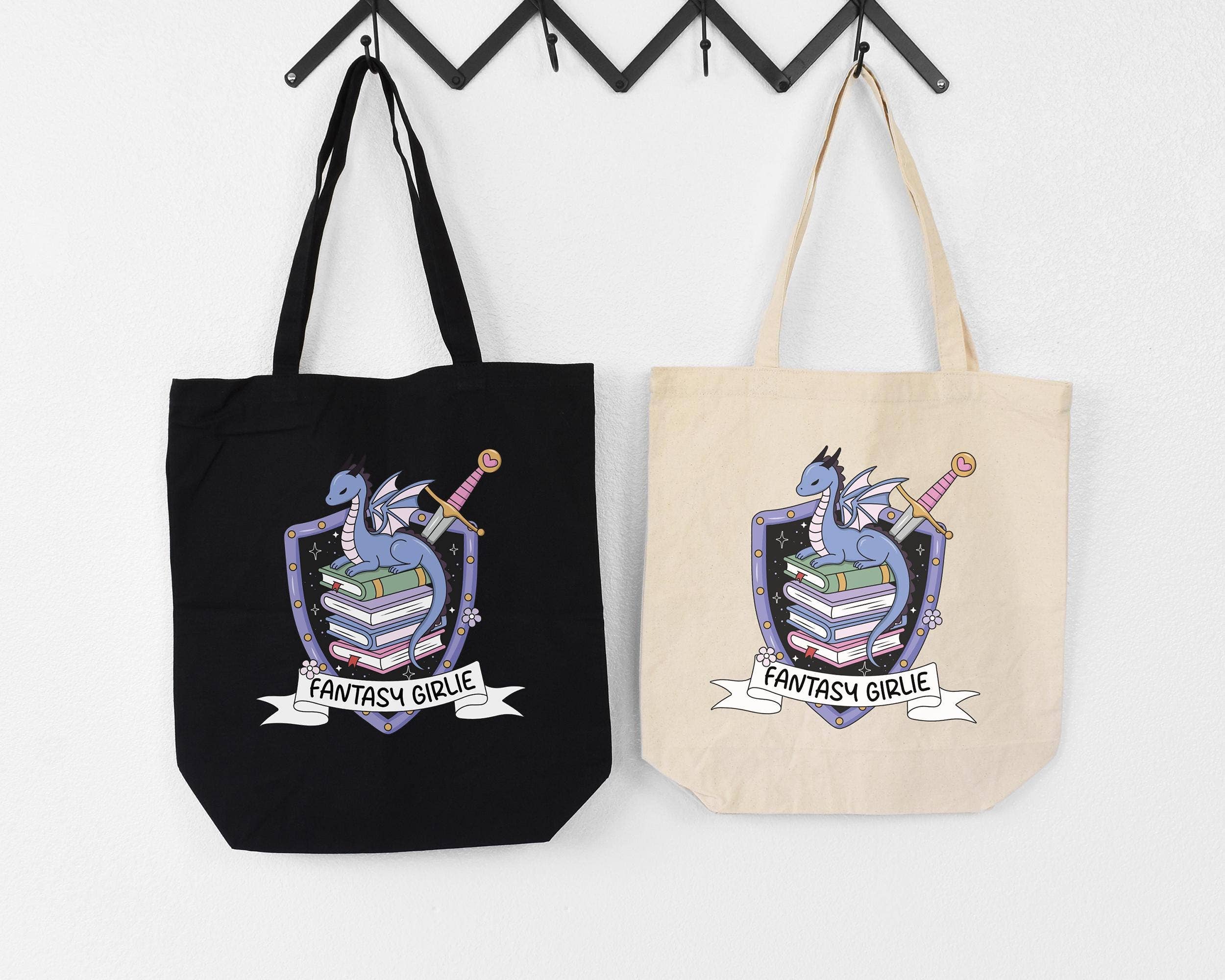 Keen Bee Studio - Wholesale Tote Bag - Women's - Dragons & Fantasy Girlie Canvas Tote Bag 1