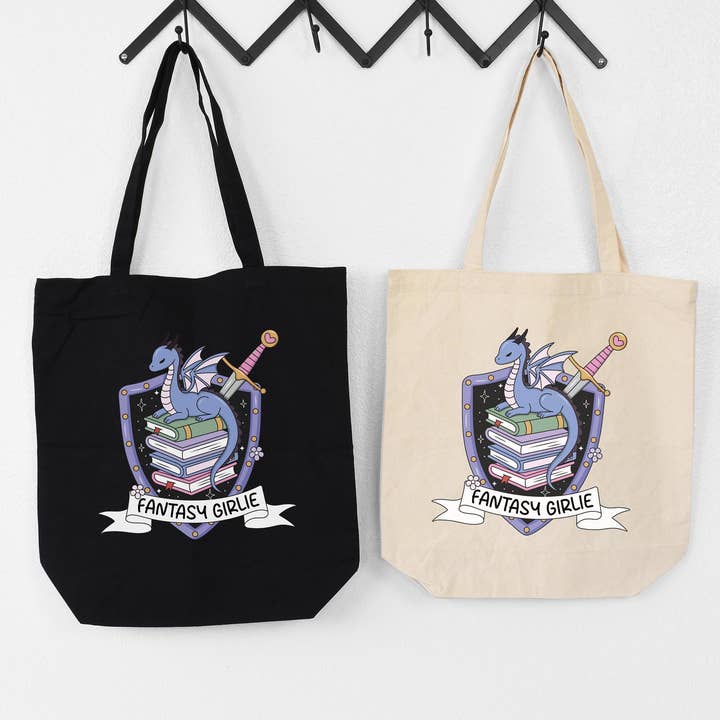Keen Bee Studio - Wholesale Tote Bag - Women's - Dragons & Fantasy Girlie Canvas Tote Bag 1