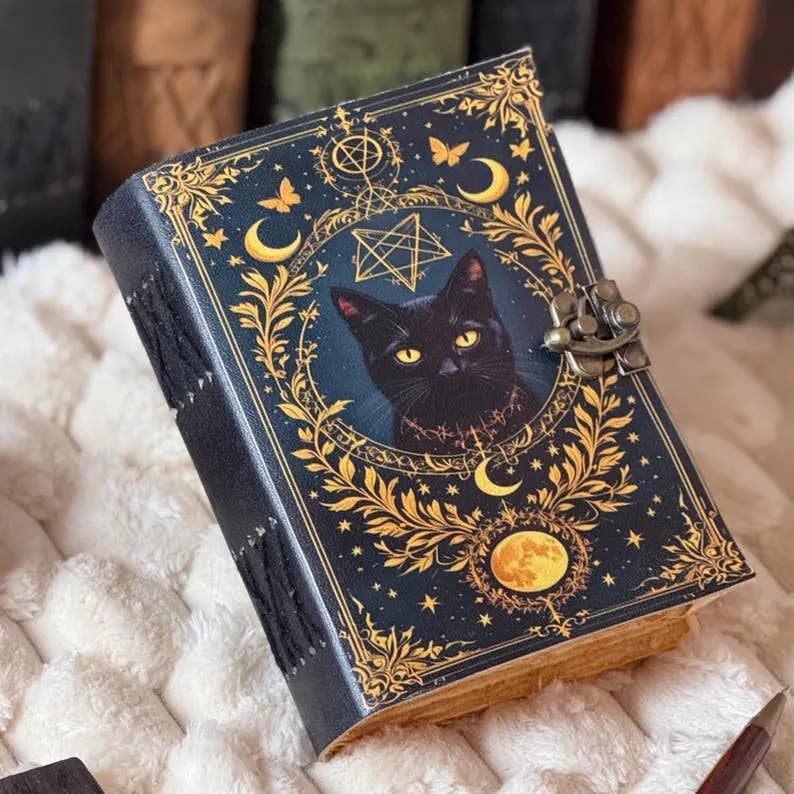 MNM HANDICRAFTS - Wholesale Journal/Diary - Cat Printed Vintage Leather Journal for Men & Women 200 Page4
