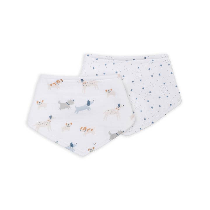 Wild Seven Holdings Ltd – wholesale Bandana bib – Lulujo - Bandana Bib - Puppy Dog & Stars - 2 Pack2