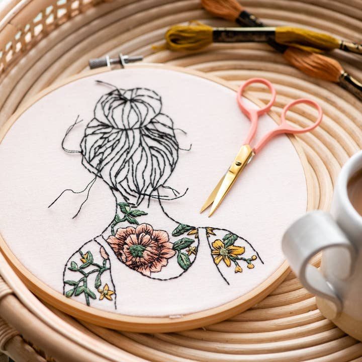 Stitch Happy - Wholesale Embroidery/Cross Stitch Supplies - Tattooed Shoulders Modern Embroidery Kit
