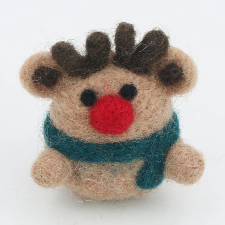 Mini Reindeer With Scarf for wholesale by Felt and Yarn
