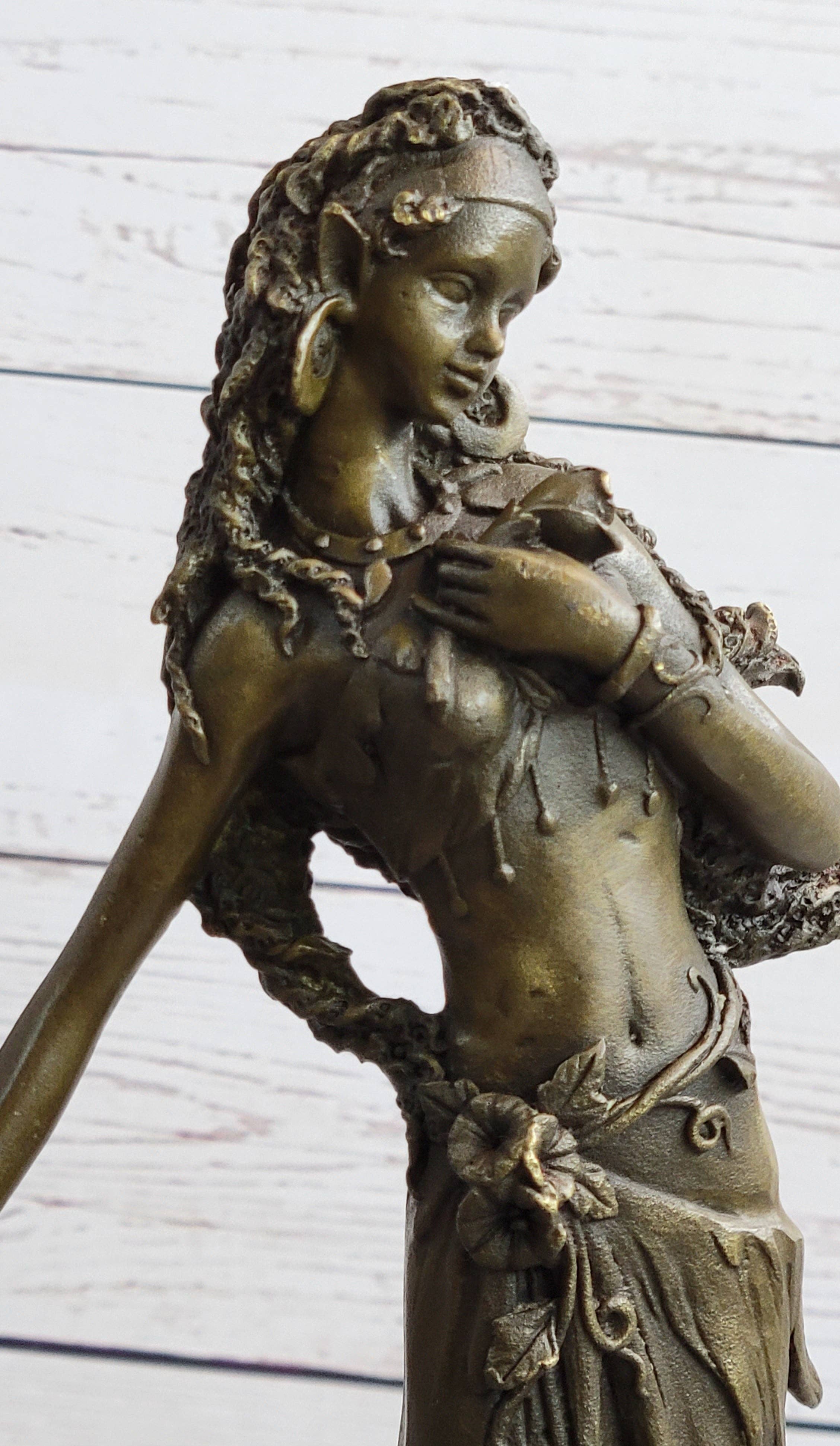 Bronzhaus - Wholesale Sculpture - Gaia Earth Mother Nymph Female Figure Bronze Sculpture Statue on Marble Base5