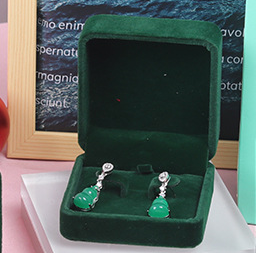 Zakka - Wholesale Jewelry Box/Organizer - Velvet Jewelry Box Green Ring Pendant Necklace Earrings8