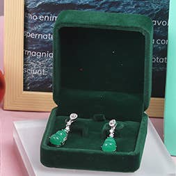 Zakka - Wholesale Jewellery box/organiser - Velvet Jewelry Box Green Ring Pendant Necklace Earrings6