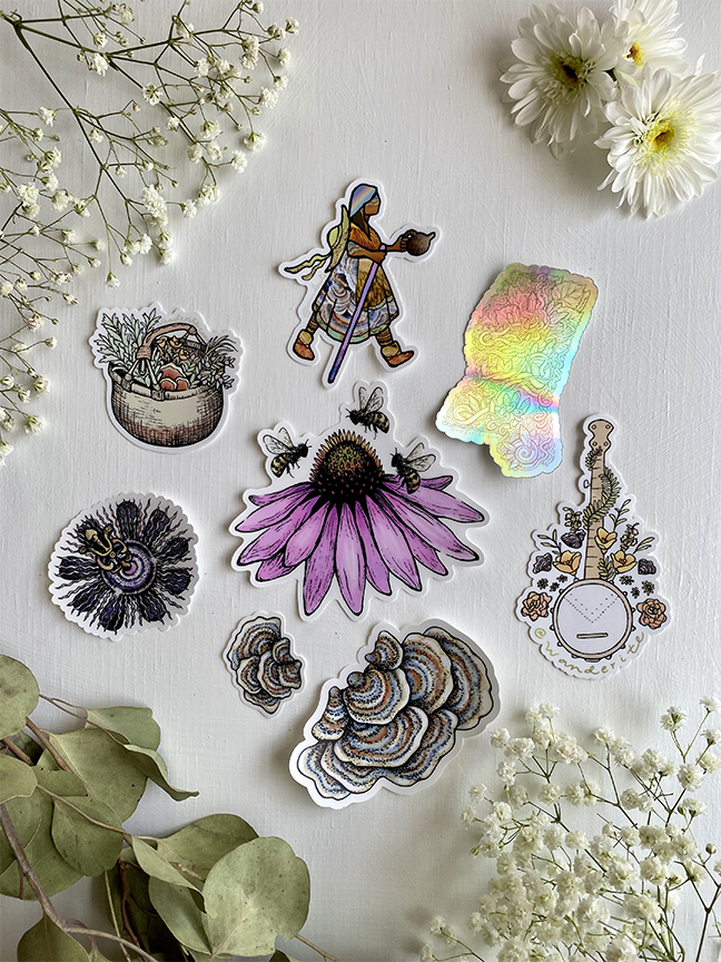 Wanderite - Wholesale Sticker - Wildcraft Herb Basket Sticker5